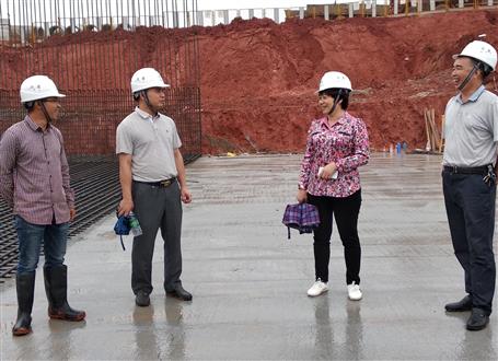 韋桂華、周善學到龍嶺大道三期項目調(diào)研